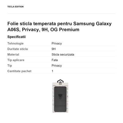 Folie sticla temperata pentru Samsung Galaxy A06S, Privacy, 9H, OG Premium [2]