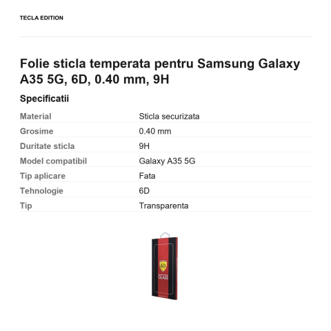 Folie sticla temperata pentru Samsung Galaxy A35 5G, 6D, 0.40 mm, 9H [2]
