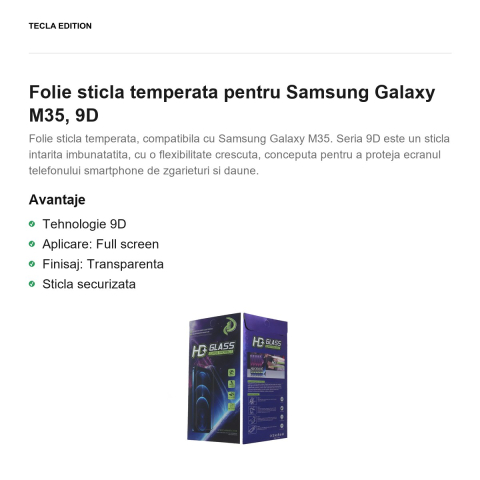 Folie sticla temperata pentru Samsung Galaxy M35, 9D [1]