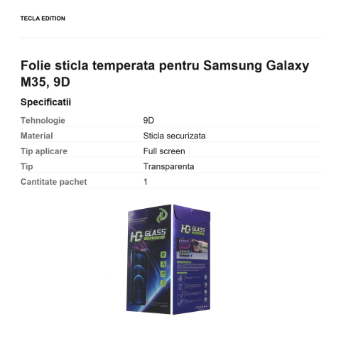 Folie sticla temperata pentru Samsung Galaxy M35, 9D [2]