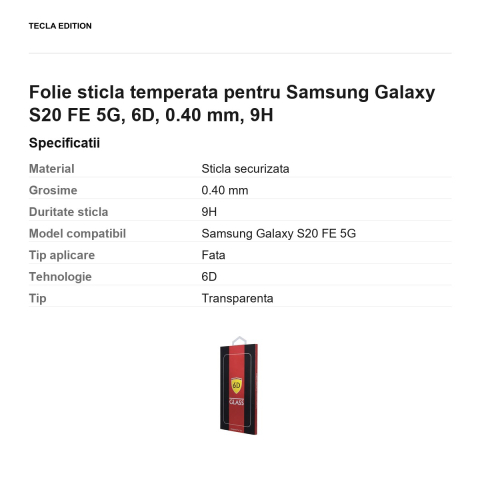 Folie sticla temperata pentru Samsung Galaxy S20 FE 5G, 6D, 0.40 mm, 9H [2]