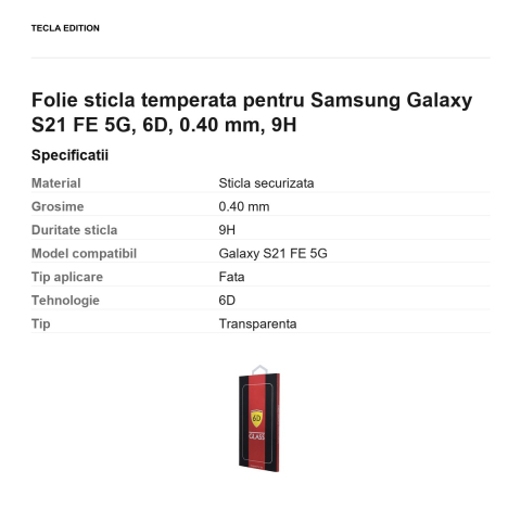 Folie sticla temperata pentru Samsung Galaxy S21 FE 5G, 6D, 0.40 mm, 9H [2]