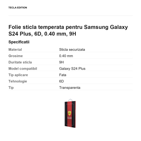 Folie sticla temperata pentru Samsung Galaxy S24 Plus, 6D, 0.40 mm, 9H [2]