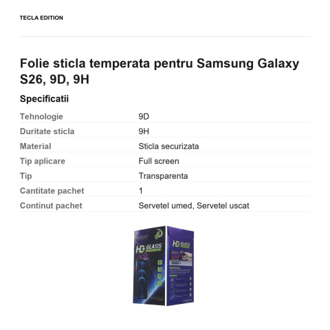 Folie sticla temperata pentru Samsung Galaxy S26, 9D, 9H [2]