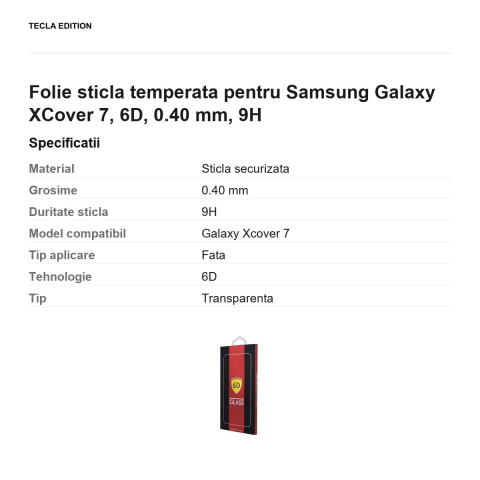 Folie sticla temperata pentru Samsung Galaxy XCover 7, 6D, 0.40 mm, 9H [2]