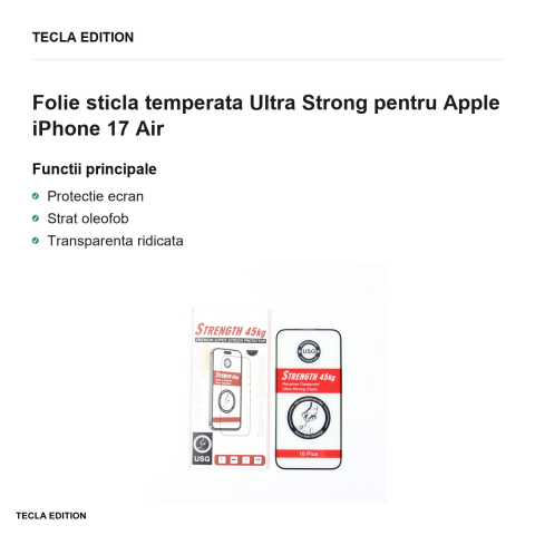 Folie sticla temperata Ultra Strong pentru Apple iPhone 17 Air [1]