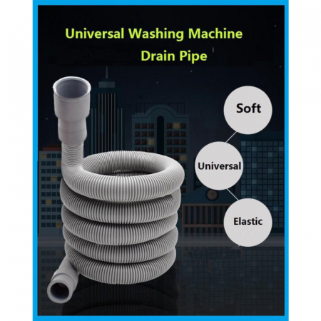 Furtun extensibil evacuare, scurgere pentru masina de spalat, FEE-2M, 2m lungime, 2.4-2.8cm diametru, gri [5]
