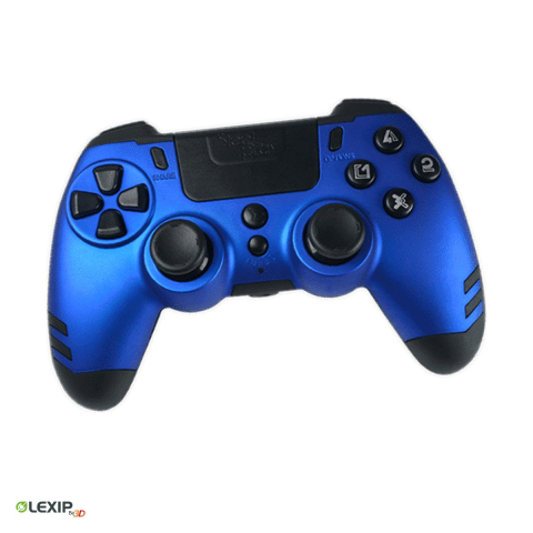 Gamepad wireless - Gamepad wireless Lexip Metaltech, 4 padele programabile pe spate, pentru PC Windows 10/11 si PS4, albastru, JVAMUL00153