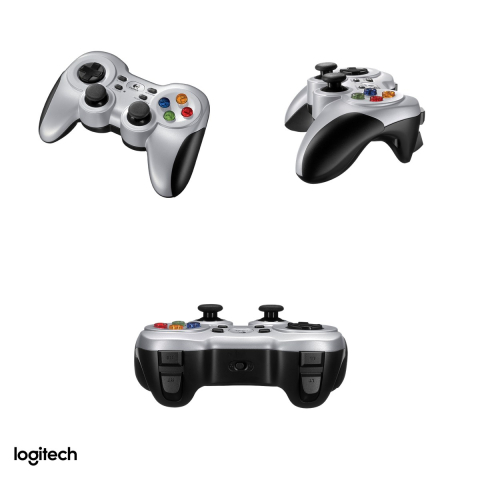 Gamepad wireless Logitech G F710, 2.4 GHz cu nano-receptor USB, vibratie dubla, XInput si DirectInput, 2 baterii AA incluse, negru, 940-000145 [3]