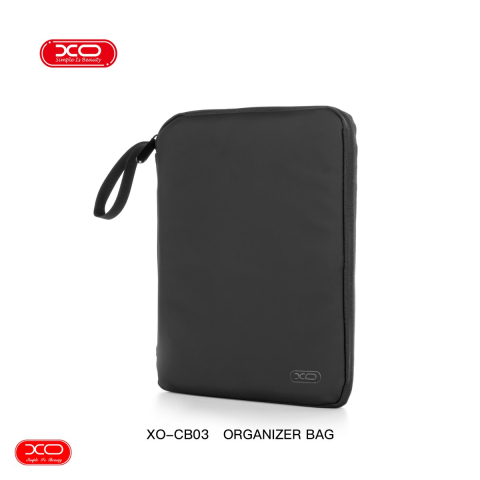 Husa tableta - Geanta pentru tableta pana la 10,9", XO CB03, cu compartimente organizare, dimensiuni 27.5 x 21 x 2.5cm, neagra