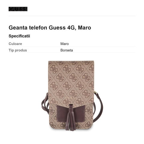 Geanta telefon Guess 4G, Maro [2]