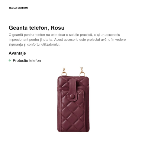 Geanta telefon 19 x 10,5 x 2 cm, Rosu [1]