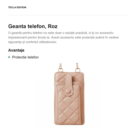 Geanta telefon 19 x 10,5 x 2 cm, Roz [1]