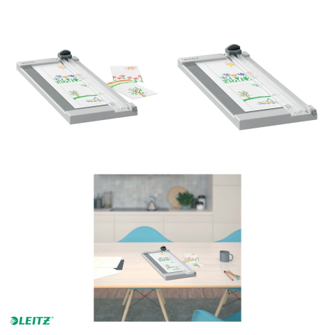 Ghilotina cu disc Leitz Home Precision A4, 8 coli de 80 g/mp, lama fixa capsulata, clema transparenta, pentru acasa si hobby [3]