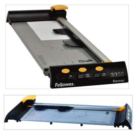 Ghilotina cu disc rotativ, Fellowes Electron A3, pentru birouri mici, taiere A3, capacitate 10 coli, sistem SafeCut, baza metalica [2]