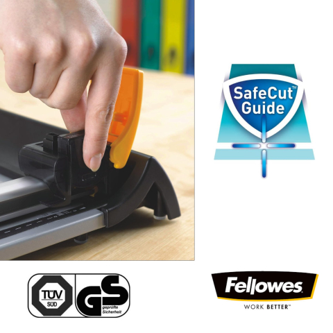 Ghilotina cu disc rotativ, Fellowes Electron A3, pentru birouri mici, taiere A3, capacitate 10 coli, sistem SafeCut, baza metalica [3]