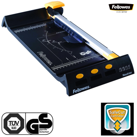Ghilotina cu disc rotativ, Fellowes Neutron A4, pentru acasa si birou, taiere A4, capacitate 10 coli, sistem SafeCut [2]