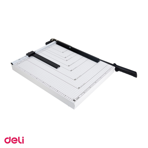 Ghilotina cu parghie Deli pentru format A3, taie pana la 12 coli, baza metalica, opritor reglabil, blocare de siguranta, picioare antiderapante, 665x405x75 mm [4]