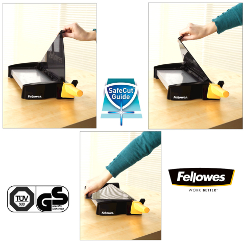 Ghilotina cu parghie, Fellowes Fusion A3, pentru birouri mici, taiere A3, capacitate 10 coli, sistem SafeCut Guard [2]