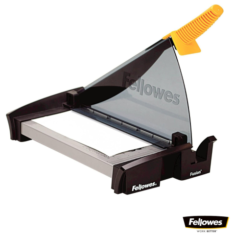 Ghilotine pentru hârtie - Ghilotina cu parghie, Fellowes Fusion A4, pentru birouri mici, taiere A4, capacitate 10 coli, sistem SafeCut Guard
