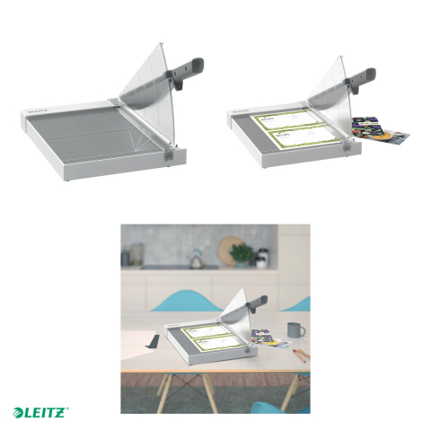 Ghilotina cu parghie Leitz Home Precision A4, lungime de taiere 262 mm, 8 coli de 80 g/mp, lama din otel inoxidabil, clema transparenta, 298x262x498 mm [3]