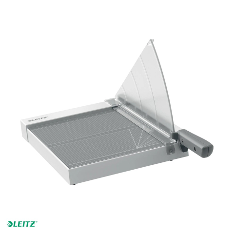 Tehnica de birou - Ghilotina cu parghie Leitz Home Precision A4, lungime de taiere 262 mm, 8 coli de 80 g/mp, lama din otel inoxidabil, clema transparenta, 298x262x498 mm