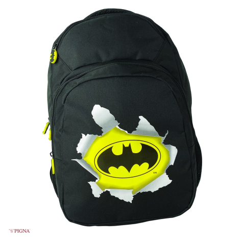Ghiozdane si rucsacuri scolare - Ghiozdan Pigna Batman, pentru scoala generala, negru, 45x32x14 cm