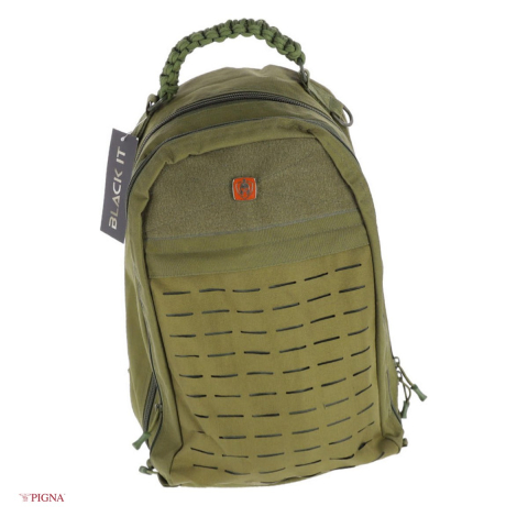 Ghiozdane si rucsacuri scolare - Ghiozdan Pigna Black IT, din poliester, gimnaziu 3 fermoare, kaki, 47x32x21 cm