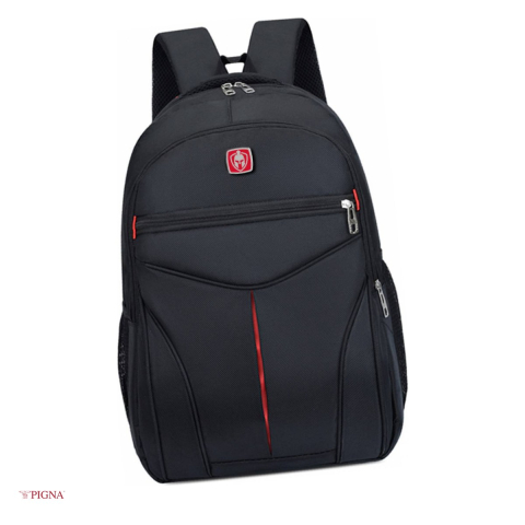 Ghiozdane si rucsacuri scolare - Ghiozdan Pigna Black IT, din poliester, pentru laptop 15.6", negru, 46x30x18 cm