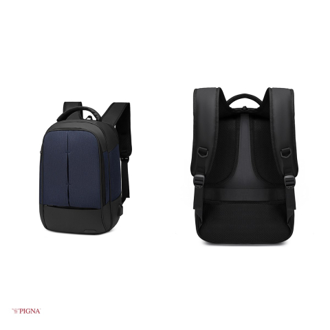 Ghiozdan Pigna Black Laptop USB, din poliester, pentru gimnaziu sau liceu, negru, 45x30x10 cm [3]