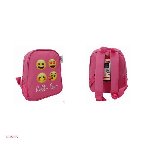 Ghiozdan Pigna Classic Emoji, din poliester, pentru prescolari, roz, 28x24 mm [3]