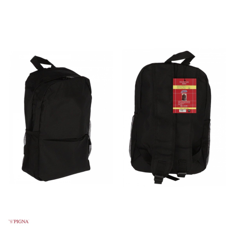 Ghiozdan Pigna, din poliester, capacitate 14.5 l, pentru scoala generala, I-IV 2 fermoare, negru, 29x13 cm [3]
