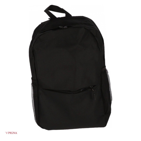 Ghiozdane si rucsacuri scolare - Ghiozdan Pigna, din poliester, capacitate 14.5 l, pentru scoala generala, I-IV 2 fermoare, negru, 29x13 cm