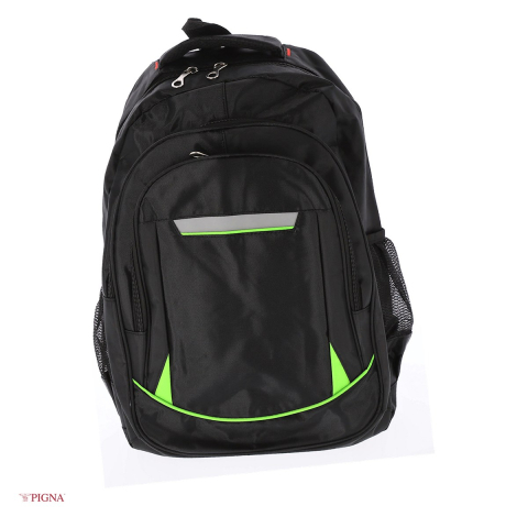 Ghiozdane si rucsacuri scolare - Ghiozdan Pigna, din poliester, pentru gimnaziu sau liceu, teens 3 fermoare, negru, 45x30x13 cm