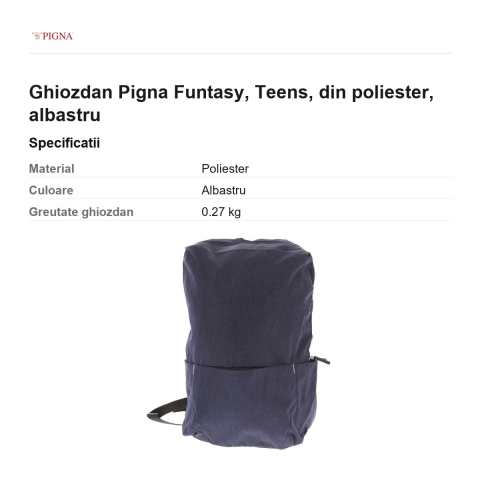 Ghiozdan Pigna Funtasy, din poliester, teens, albastru [2]