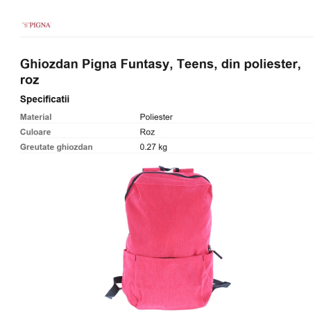 Ghiozdan Pigna Funtasy, din poliester, teens, roz [2]