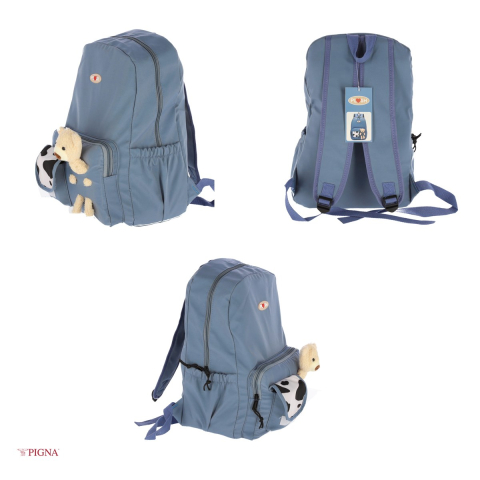 Ghiozdan Pigna Funtasy Ursulet, pentru prescolari, plus 2 fermoare, albastru, 42x28x14 cm [3]