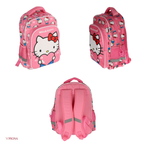 Ghiozdan Pigna Hello Kitty, pentru scoala generala, clasa 0 2 fermoare, roz [3]