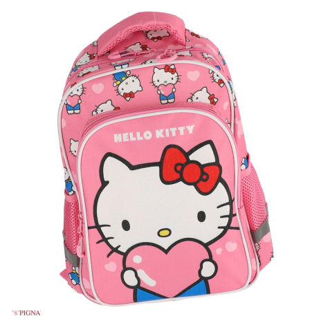 Ghiozdane si rucsacuri scolare - Ghiozdan Pigna Hello Kitty, pentru scoala generala, clasa 0 2 fermoare, roz