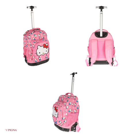 Ghiozdan Pigna Hello Kitty, troller, pentru scoala generala, cl I-IV 3 fermoare, roz [3]