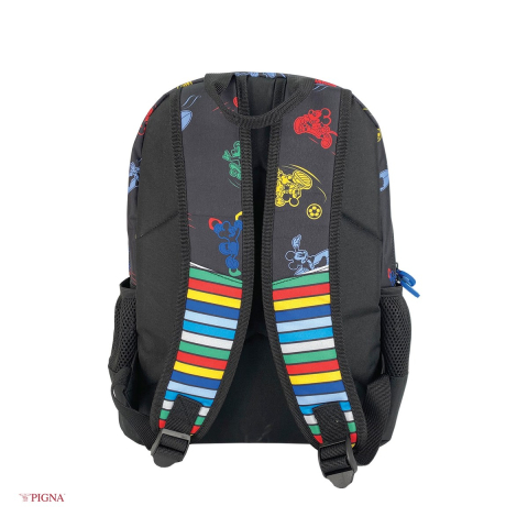Ghiozdan Pigna Mickey Mouse, pentru prescolari, skate, negru, 38x27x12 cm [3]