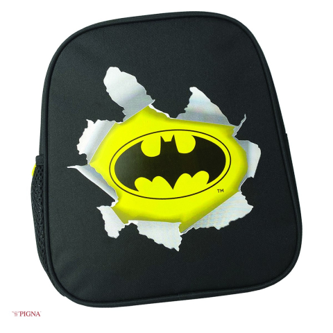 Ghiozdane si rucsacuri scolare - Ghiozdan Pigna Mini Batman, pentru prescolari, negru-alb, negru, 28x24 mm