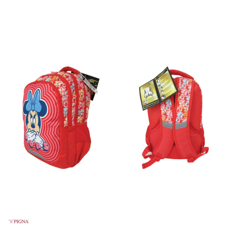 Ghiozdan Pigna Minnie, pentru prescolari, mouse oops 3 fermoare, rosu, 46x32x12 cm [3]
