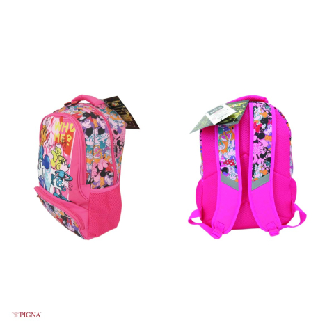 Ghiozdan Pigna Minnie, pentru prescolari, mouse who me 3 fermoare, roz, 45x32x14 cm [3]