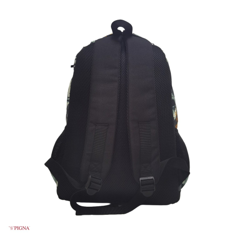 Ghiozdan Pigna pentru gimnaziu, model camuflaj, 4 fermoare, 45x31x14 cm, negru [4]