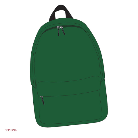 Ghiozdane si rucsacuri scolare - Ghiozdan Pigna, pentru liceu, simplu, verde, 42x30x14 cm