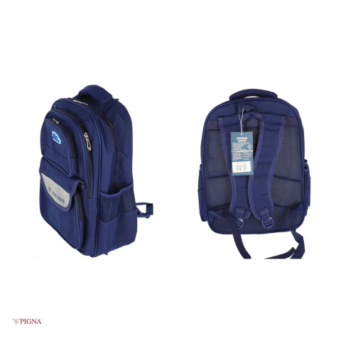 Ghiozdan Pigna, pentru scoala generala, 4 compartimente 2 fermoare, bleumarin, 42x32x20 cm [3]