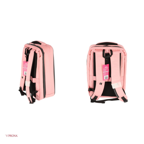 Ghiozdan Pigna Pink IT, din poliester, laptop roz-negru-roz, 41x29x14 cm [3]