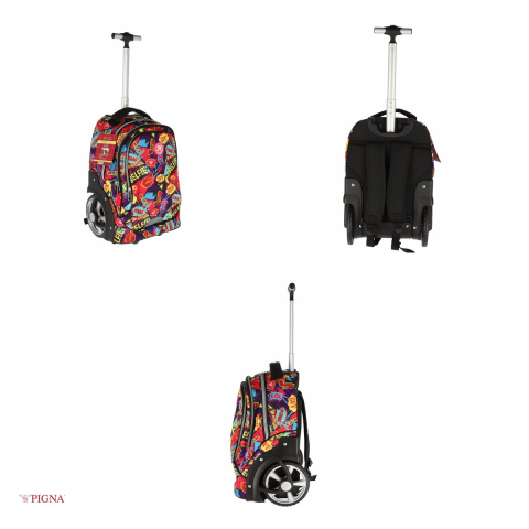 Ghiozdan Pigna Power Love, troller compartiment laptop, multicolor [3]