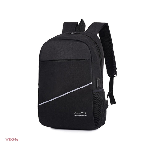 Ghiozdan Pigna Simply, pentru liceu, gimnaziu USB 2 fermoare, negru, 43x28x16 cm [3]